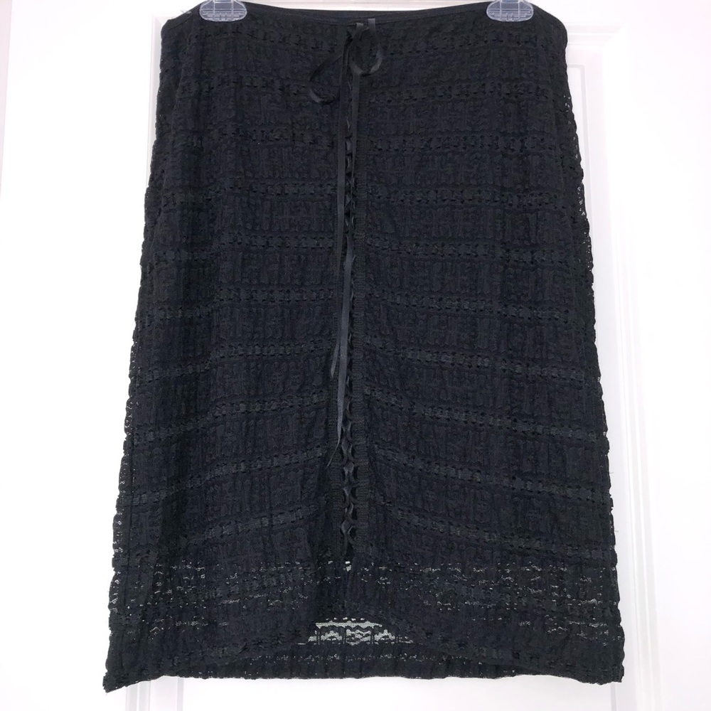 Kenneth Cole New York Vintage Lace Skirt black size L